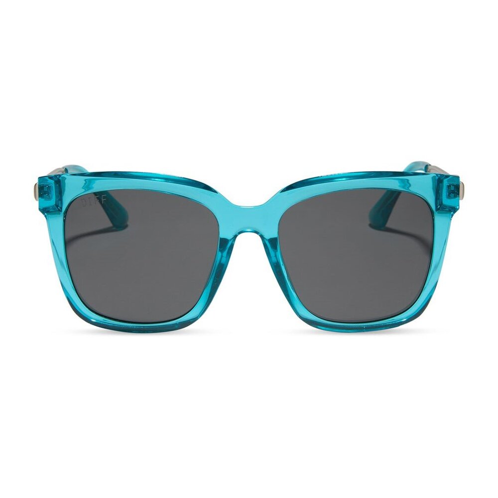Diff Eyewear - Hailey Sunglasses - Turquoise Crystal + Grey